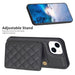 Bf25 Square Plaid Card Bag Holder Phone Case For Iphone 15