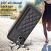 Bf25 Square Plaid Card Bag Holder Phone Case For Iphone 15