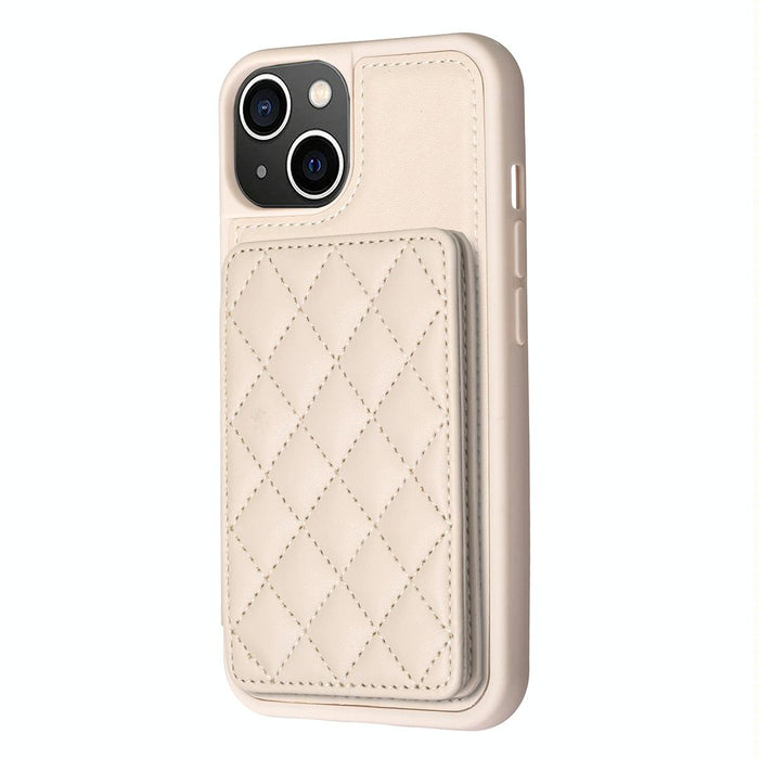 Bf25 Square Plaid Card Bag Holder Phone Case For Iphone 15