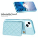 Bf25 Square Plaid Card Bag Holder Phone Case For Iphone 15