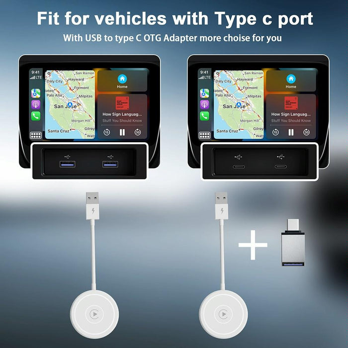 Wireless Carplay Adapter for Iphone - Usb & Usb-c