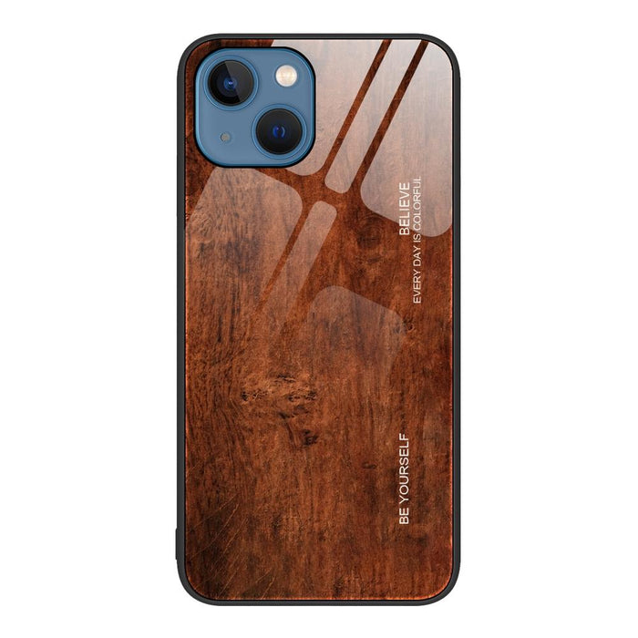 Wood Grain Glass Phone Case For Iphone 15