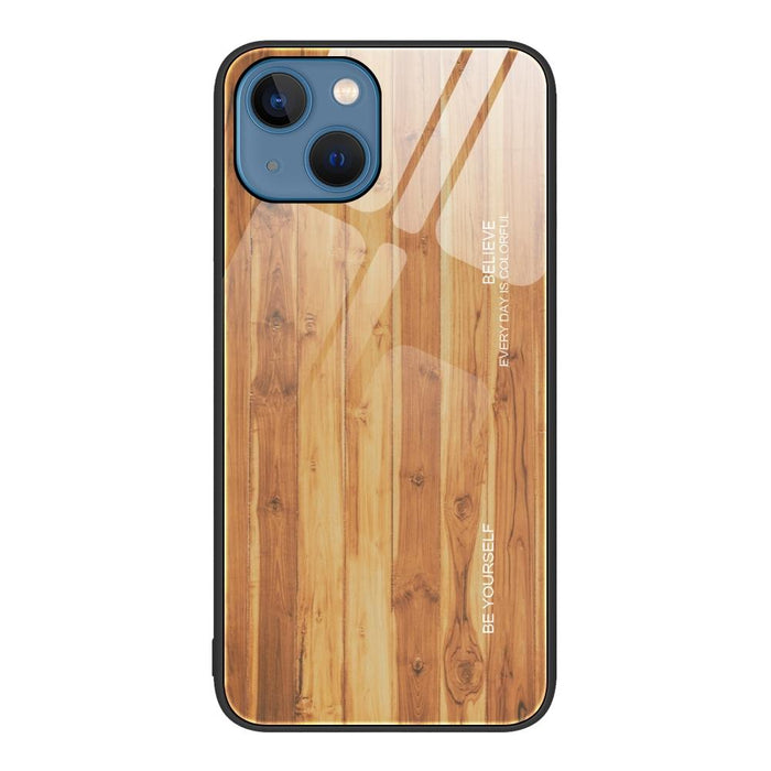 Wood Grain Glass Phone Case For Iphone 15