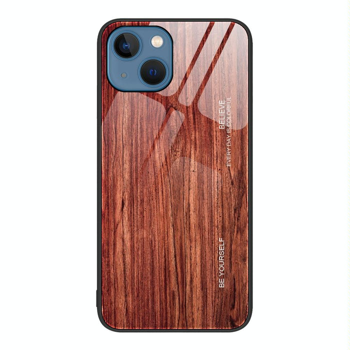 Wood Grain Glass Phone Case For Iphone 15