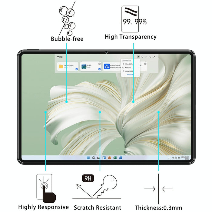 2pcs 9h 0.3mm Explosion-proof Tempered Glass Film