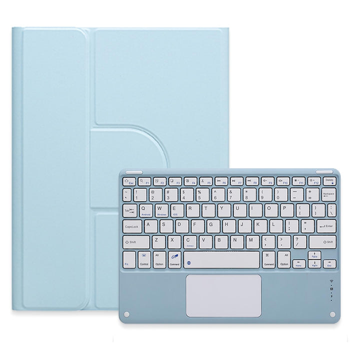 Square Button 360 Degree Rotatable Bluetooth Keyboard Leather Case With Touchpad