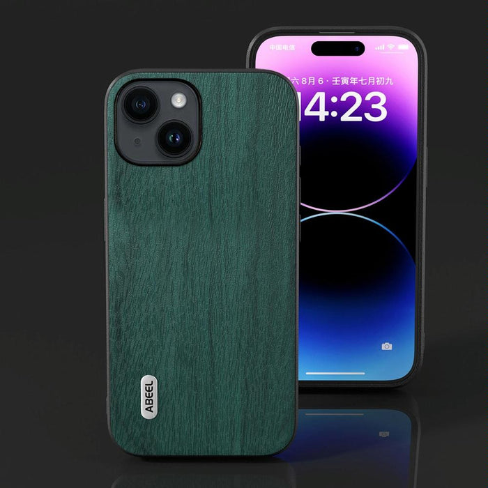 Abeel Wood Texture Pu Phone Case For Iphone 15