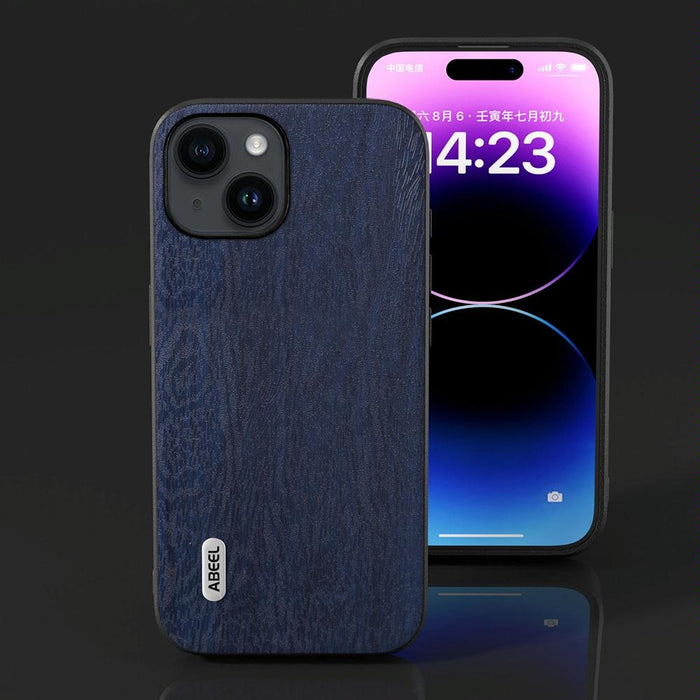 Abeel Wood Texture Pu Phone Case For Iphone 15