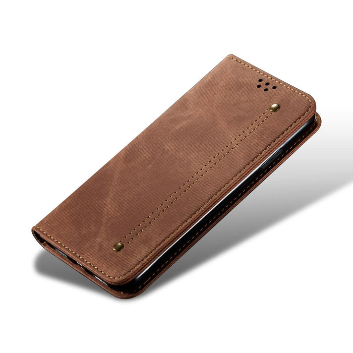 Denim Texture Casual Style Horizontal Flip Leather Case