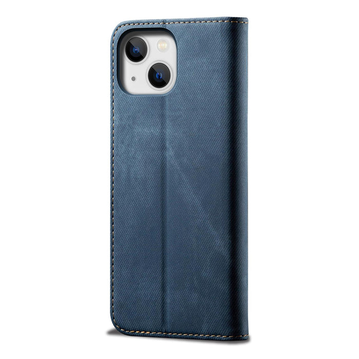 Denim Texture Casual Style Horizontal Flip Leather Case