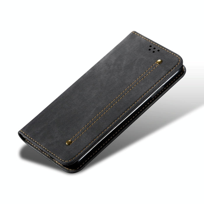 Denim Texture Casual Style Horizontal Flip Leather Case