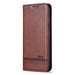 Azns Magnetic Calf Texture Leather Phone Case For Iphone 15