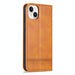 Azns Magnetic Calf Texture Leather Phone Case For Iphone 15