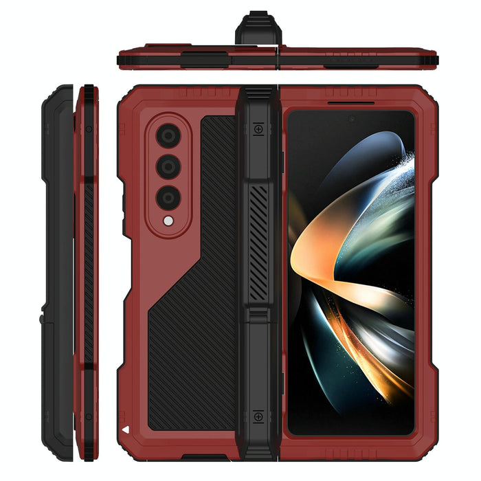 Metal Shockproof Waterproof Phone Case With Folding Holder