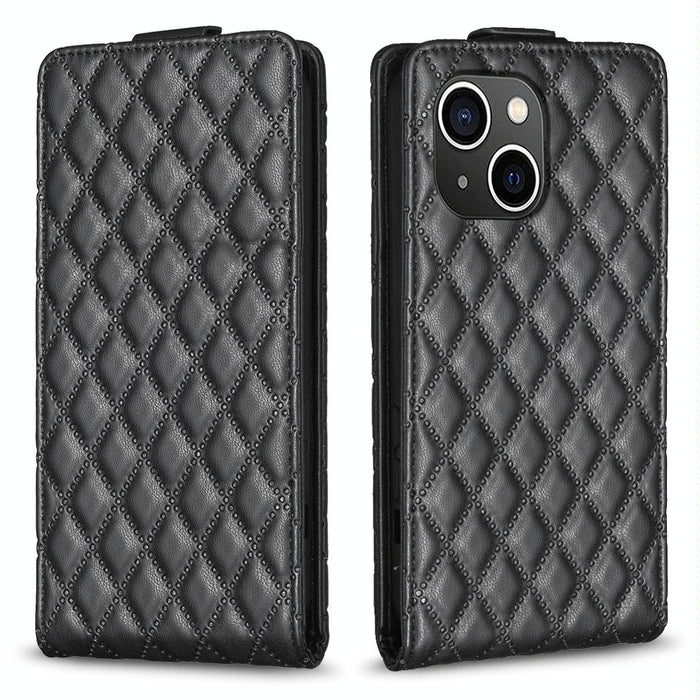 Diamond Lattice Vertical Flip Leather Phone Case For Iphone