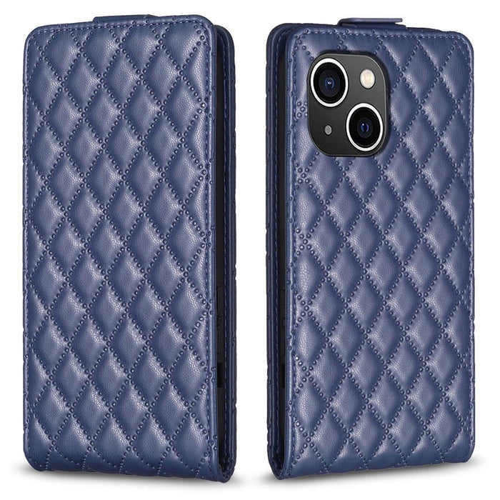 Diamond Lattice Vertical Flip Leather Phone Case For Iphone