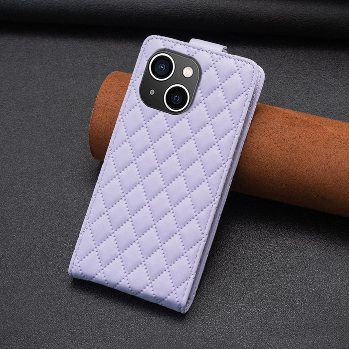 Diamond Lattice Vertical Flip Leather Phone Case For Iphone