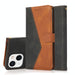 Dual Colour Stitching Leather Phone Case For Iphone 15