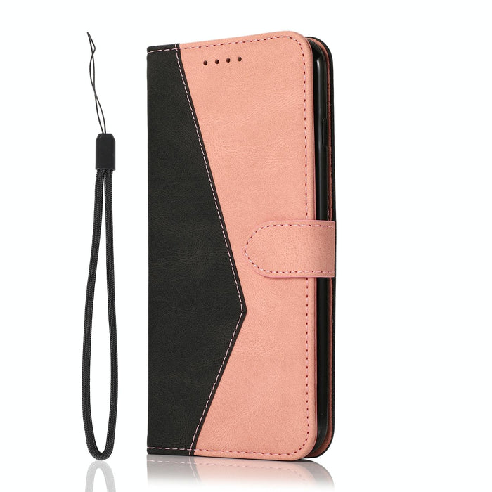 Dual Colour Stitching Leather Phone Case For Iphone 15