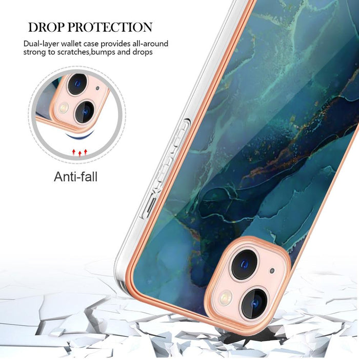 Electroplating Marble Dual Side Imd Phone Case For Iphone 15