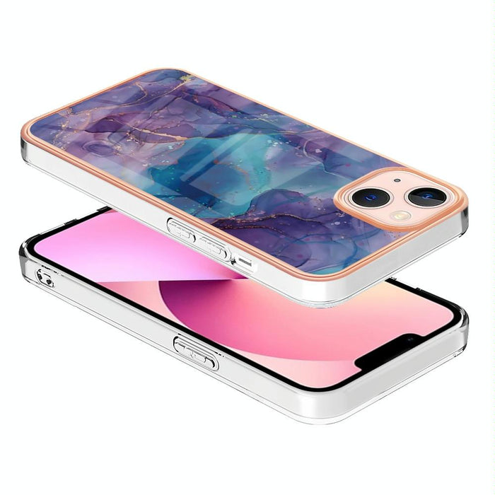 Electroplating Marble Dual Side Imd Phone Case For Iphone 15