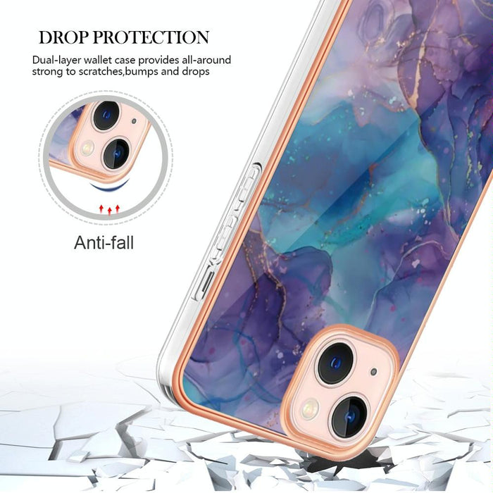 Electroplating Marble Dual Side Imd Phone Case For Iphone 15