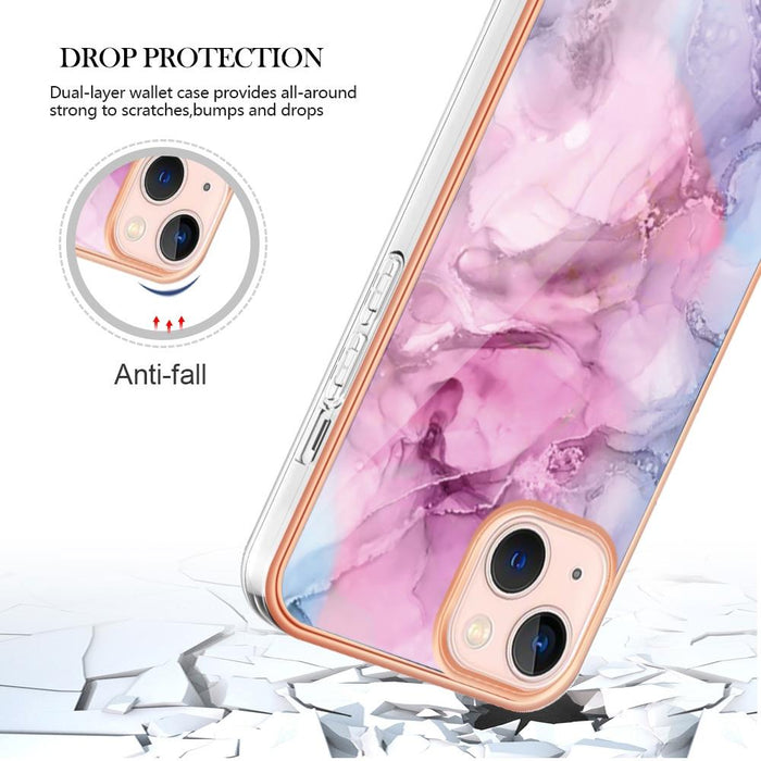 Electroplating Marble Dual Side Imd Phone Case For Iphone 15