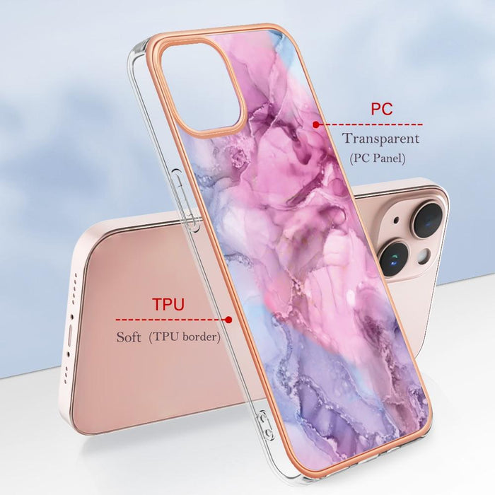 Electroplating Marble Dual Side Imd Phone Case For Iphone 15