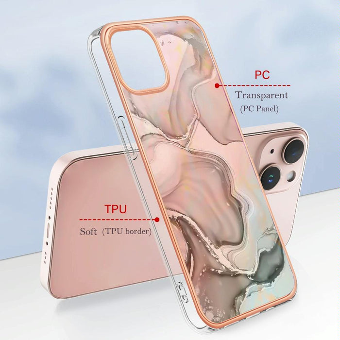 Electroplating Marble Dual Side Imd Phone Case For Iphone 15