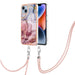 Electroplating Marble Dual Side Imd Phone Case With Lanyard