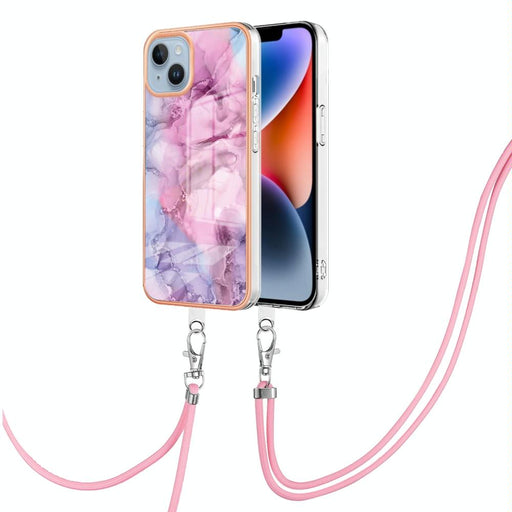 Electroplating Marble Dual Side Imd Phone Case With Lanyard