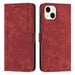 Skin Feel Stripe Pattern Leather Phone Case With Lanyard