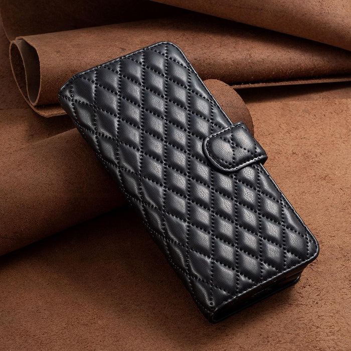 Diamond Lattice Wallet Case For Samsung Fold 4