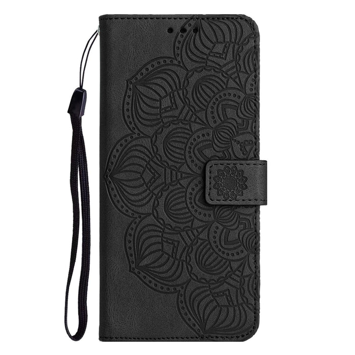 Mandala Embossed Flip Leather Phone Case For Iphone 15