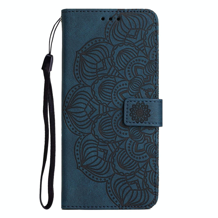 Mandala Embossed Flip Leather Phone Case For Iphone 15