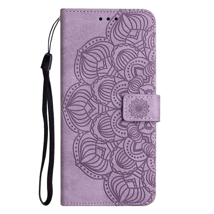 Mandala Embossed Flip Leather Phone Case For Iphone 15