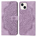 Mandala Embossed Flip Leather Phone Case For Iphone 15