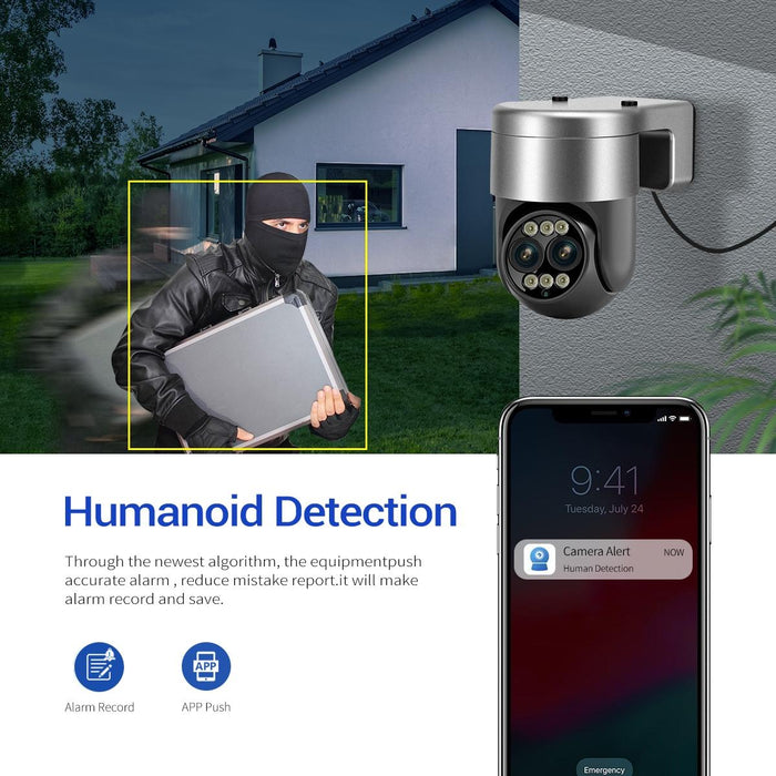 G03 2X4Mp Dual Lens Zoom 8X Dual Light Source Wifi Camera Support Two-Way Voice & Motion Detection