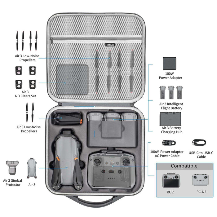 Pu Shoulder Bag for Dji Air 3 / Rc 2 / Rc-n2 - Storage