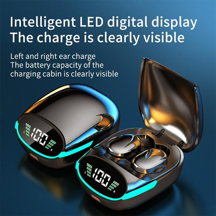 Tg06 Hifi Level Intelligent Digital Display V5.1 Bluetooth Earphones Black