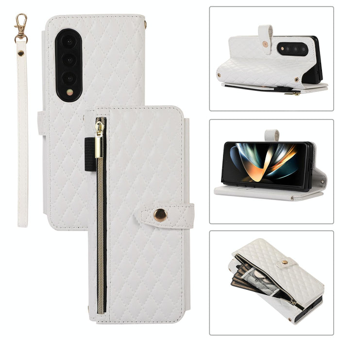 Diamond Lattice Foldable Phone Case For Samsung Galaxy z