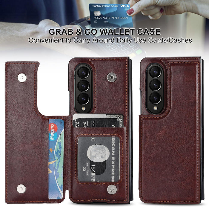 Double Buckle Pu Phone Case Full Coverage For Samsung