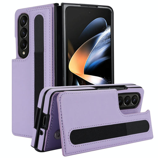 Double Buckle Pu Phone Case With Pen Slots For Samsung