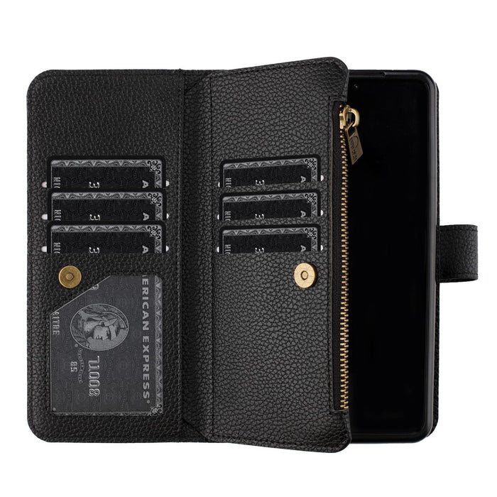 Litchi Texture Zip Wallets For Samsung Galaxy z Fold 4