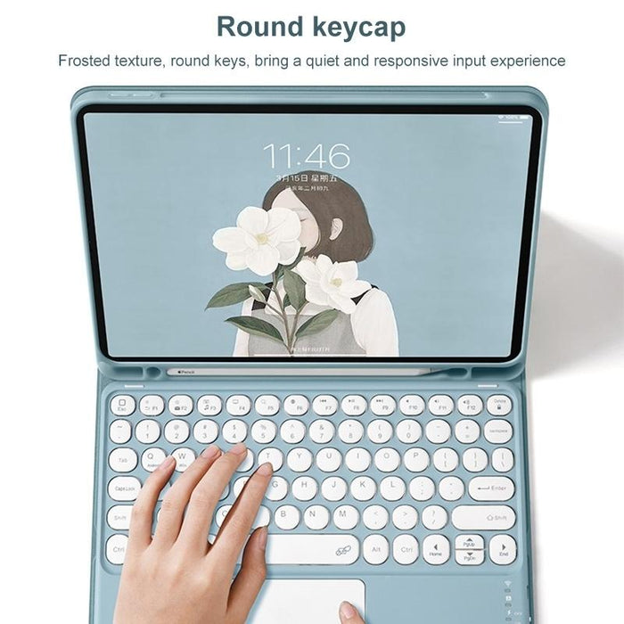 Bluetooth Keyboard Leather Case With Touchpad & Pen Slot For Samsung Galaxy Tab S8+ / S7 Fe / S7+