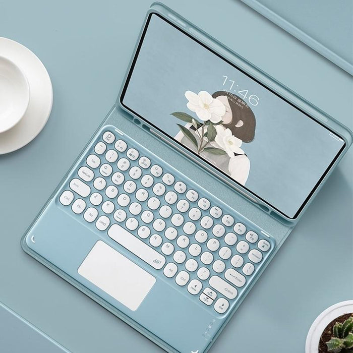 Bluetooth Keyboard Leather Case With Touchpad & Pen Slot For Samsung Galaxy Tab S8+ / S7 Fe / S7+