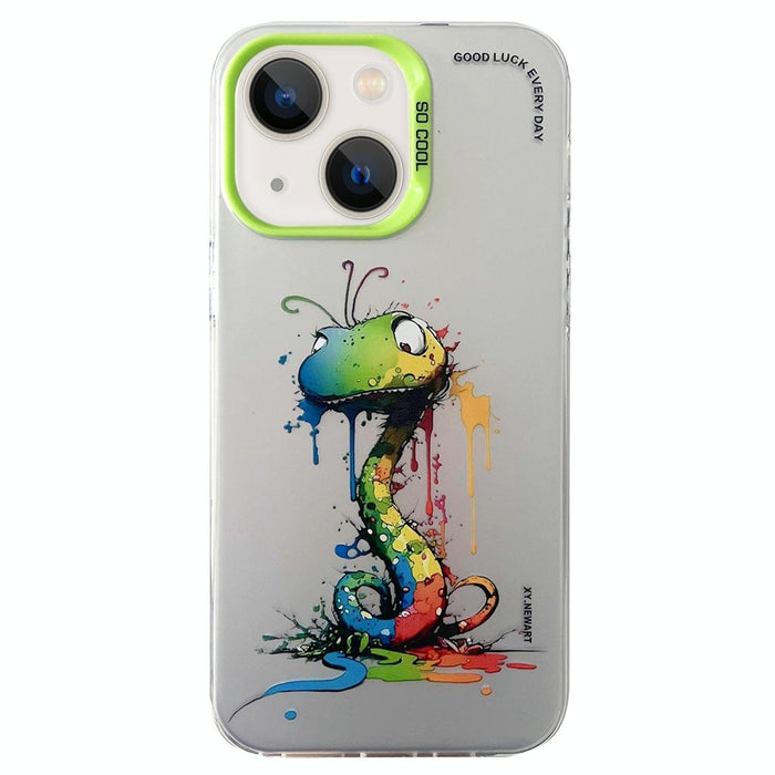 Double Layer Colour Silver Series Animal Oil Painting Phone