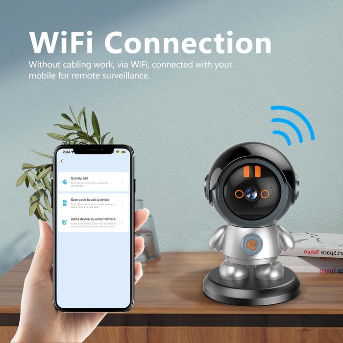 Robot 3Mp One Click Call Humanoid Detection Wifi Ip Camera