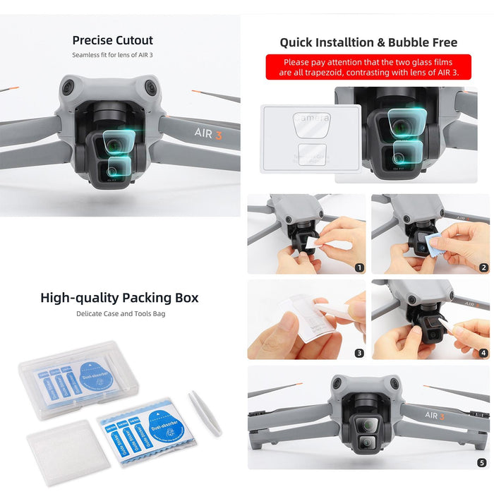 Dji Air 3 Lens Protector Tempered Glass Combo Protective