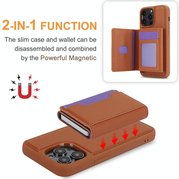 Rfid Anti Theft Detachable Card Bag Leather Phone Case